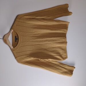 Adrianna Papell Mustard Yellow Colour Pointelle Pullover Sweater Size L